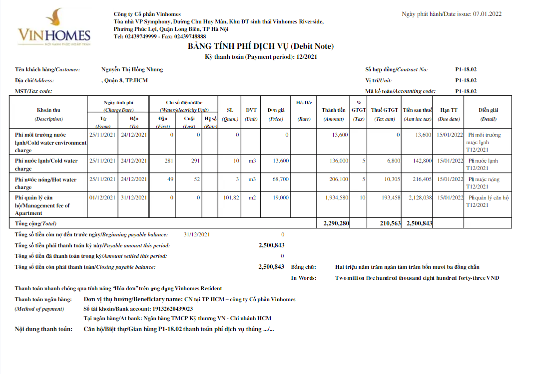  Minol USA business utility bill 